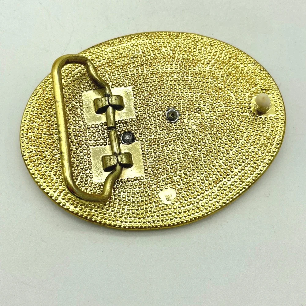 Oval Rodeo Cowboy Horse Barrel Racing Western Belt‎ Buckle Gold Silver Tone